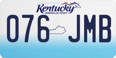 KY license plate 076JMB