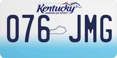 KY license plate 076JMG