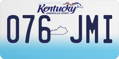 KY license plate 076JMI