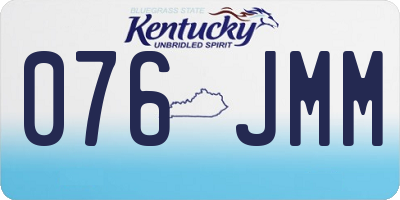 KY license plate 076JMM