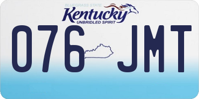 KY license plate 076JMT