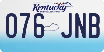 KY license plate 076JNB