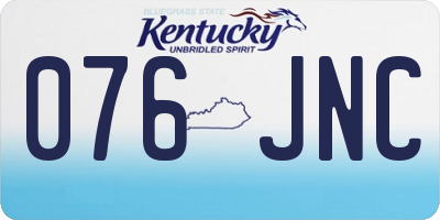 KY license plate 076JNC