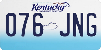 KY license plate 076JNG
