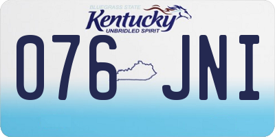 KY license plate 076JNI