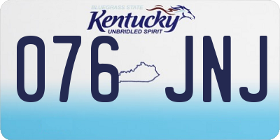 KY license plate 076JNJ