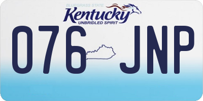 KY license plate 076JNP
