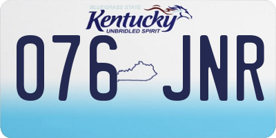 KY license plate 076JNR