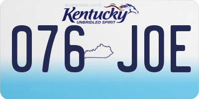 KY license plate 076JOE