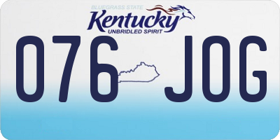 KY license plate 076JOG