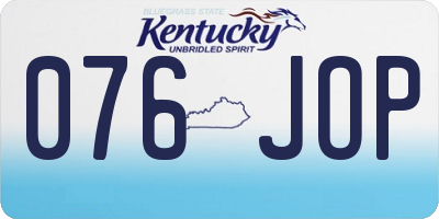 KY license plate 076JOP