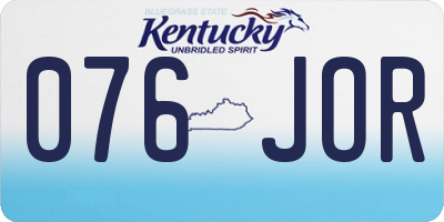 KY license plate 076JOR