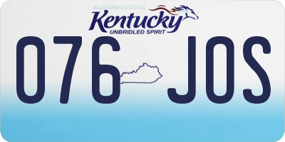 KY license plate 076JOS