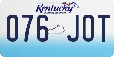 KY license plate 076JOT