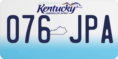 KY license plate 076JPA