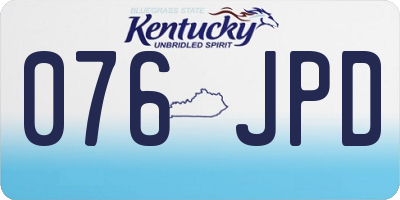 KY license plate 076JPD