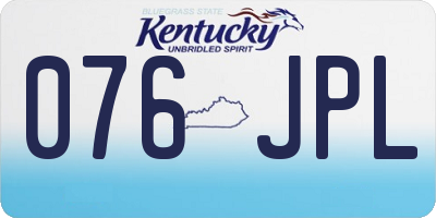 KY license plate 076JPL