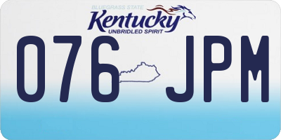 KY license plate 076JPM