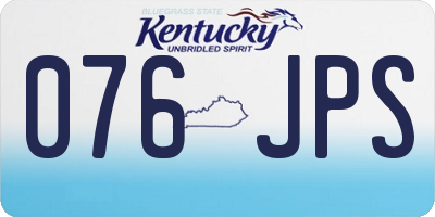 KY license plate 076JPS
