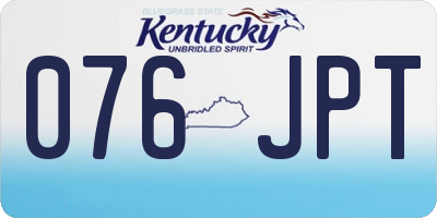 KY license plate 076JPT