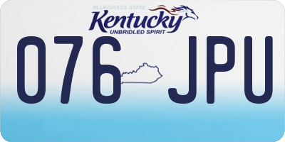 KY license plate 076JPU