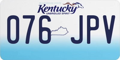 KY license plate 076JPV