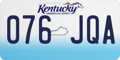 KY license plate 076JQA
