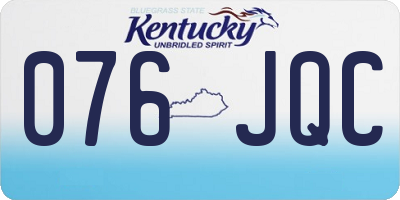 KY license plate 076JQC