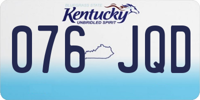 KY license plate 076JQD