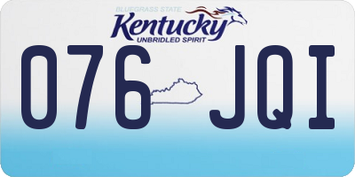 KY license plate 076JQI