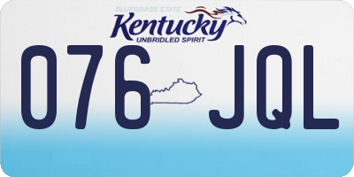 KY license plate 076JQL