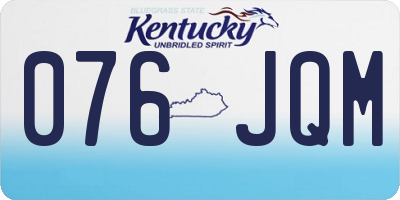 KY license plate 076JQM