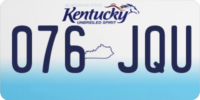 KY license plate 076JQU