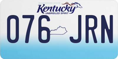 KY license plate 076JRN