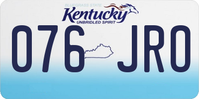 KY license plate 076JRO