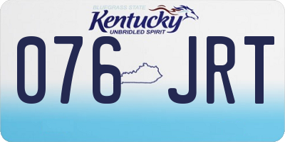 KY license plate 076JRT