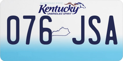 KY license plate 076JSA