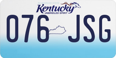 KY license plate 076JSG