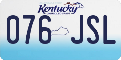 KY license plate 076JSL