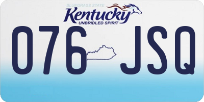 KY license plate 076JSQ
