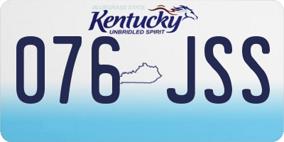 KY license plate 076JSS