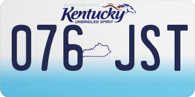KY license plate 076JST