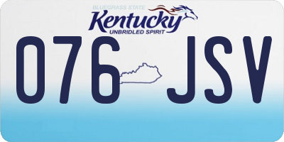KY license plate 076JSV