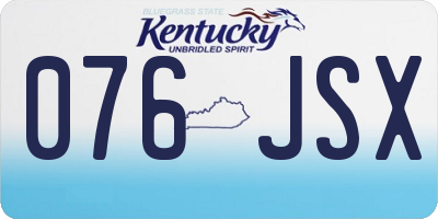 KY license plate 076JSX