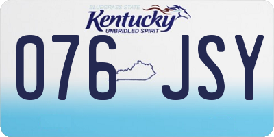 KY license plate 076JSY