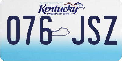 KY license plate 076JSZ