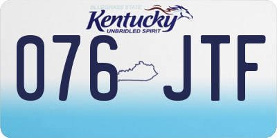 KY license plate 076JTF