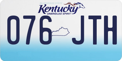 KY license plate 076JTH