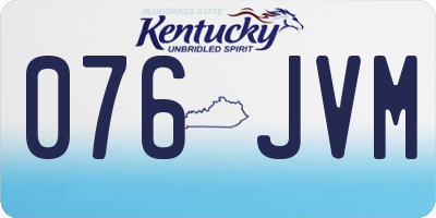 KY license plate 076JVM
