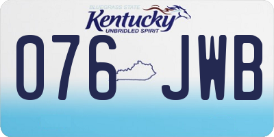 KY license plate 076JWB